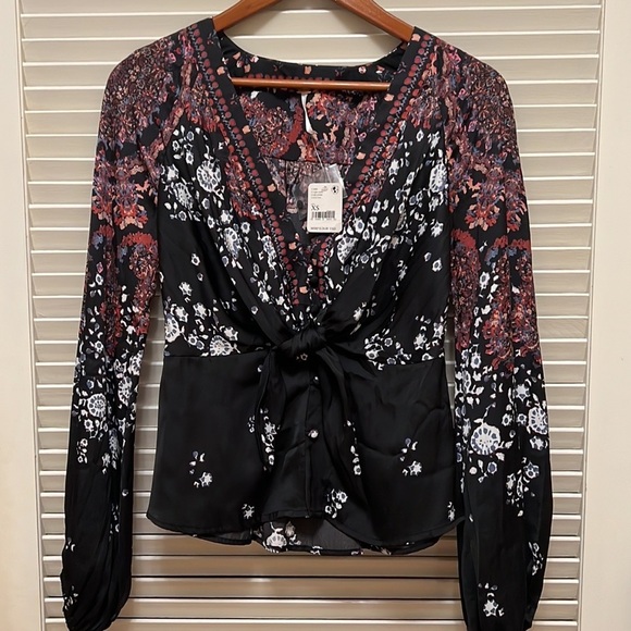 10. Free People Run Free Blouse in Night Combo - Picture 12 of 17